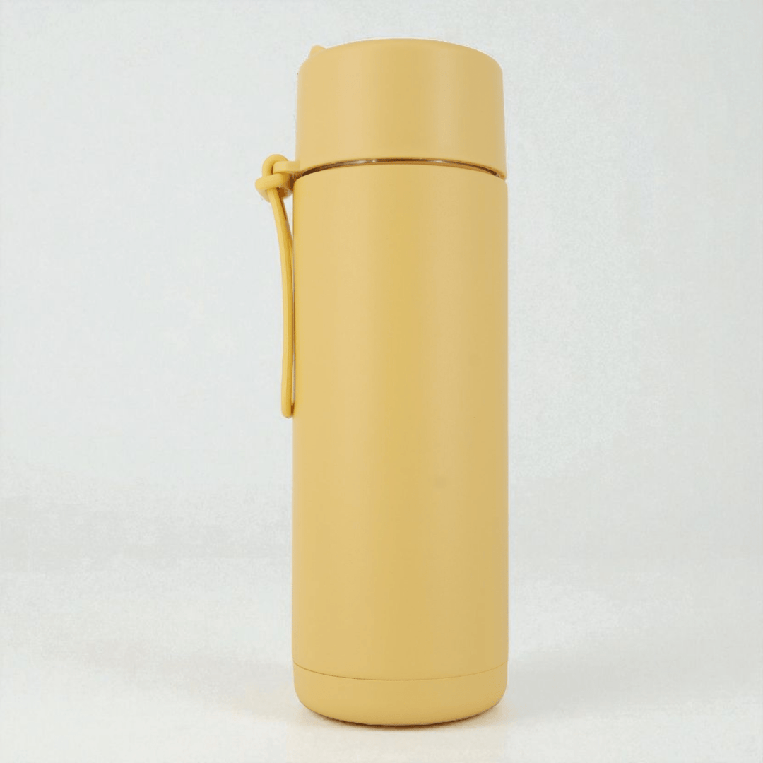 Alpha Kids Stainless Drink Bottle – 600 ml | Leakproof Kids Bottle for School (Mustard) - Alpha Bottle