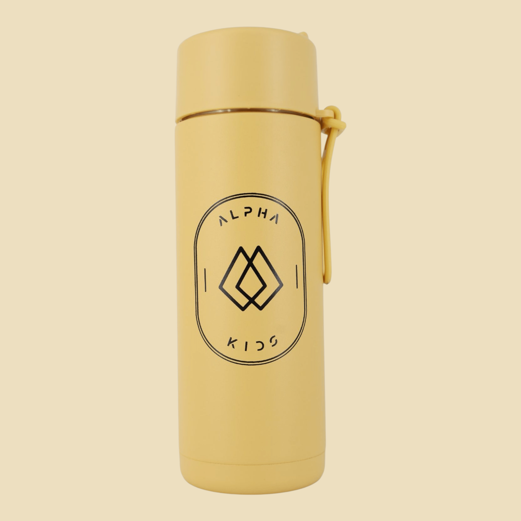 Alpha Kids Stainless Drink Bottle – 600 ml | Leakproof Kids Bottle for School (Mustard) - Alpha Bottle