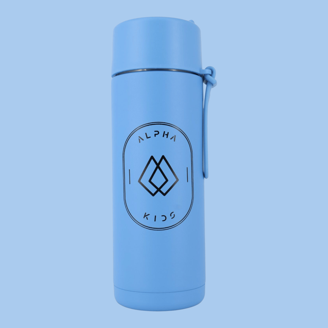 Alpha Kids Stainless Drink Bottle – 600 ml | Leakproof Kids Bottle for School (Sky blue) - Alpha Bottle