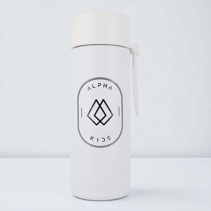 Alpha Kids Stainless Drink Bottle – 600 ml | Leakproof Kids Bottle for School (White) - Alpha Bottle