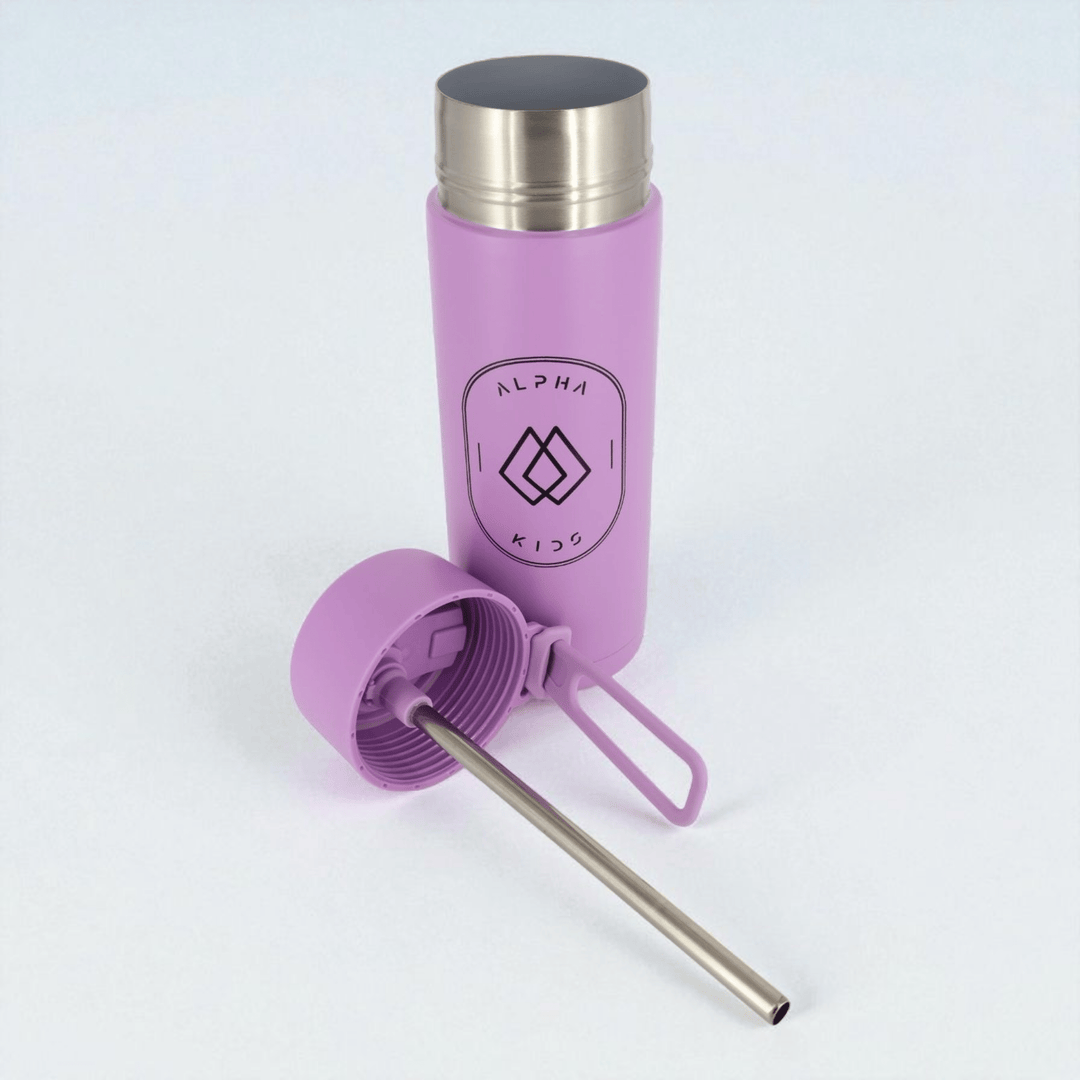 Alpha Kids Stainless Drink Bottle – 600 ml | Leakproof Kids Bottle for School - Alpha Bottle