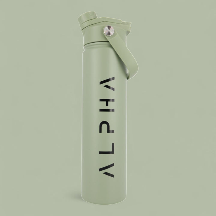 Alpha Bottle 750mL Insulated Water Bottle | Sip & Chug Lid | Olive